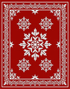 White Snowflake Bloom Border Rug