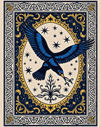 Blue Raven Celestial Starry Oval Frame Rug