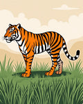 Bold Tiger Stripes Grass Landscape Rug