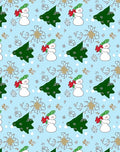 Winter Snowman Christmas Tree Snowflakes Rug