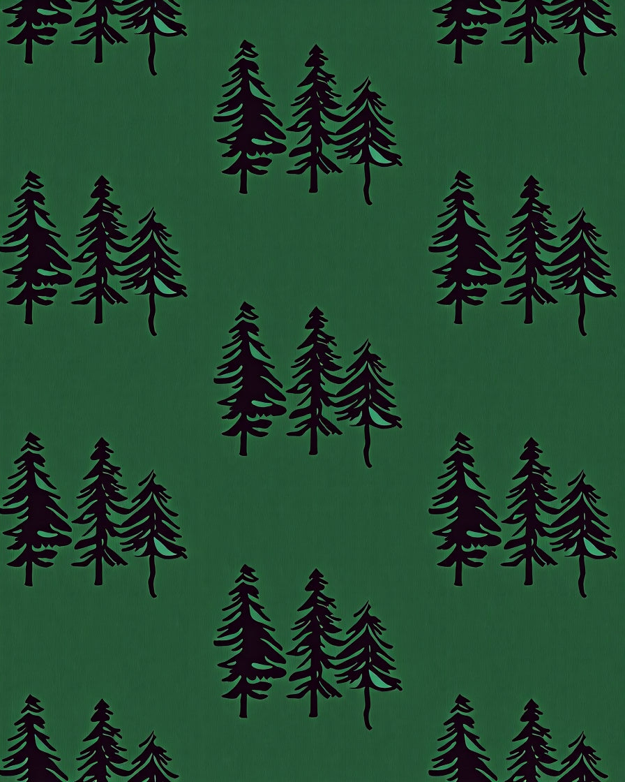Deep Green Forest Trees Texture Rug