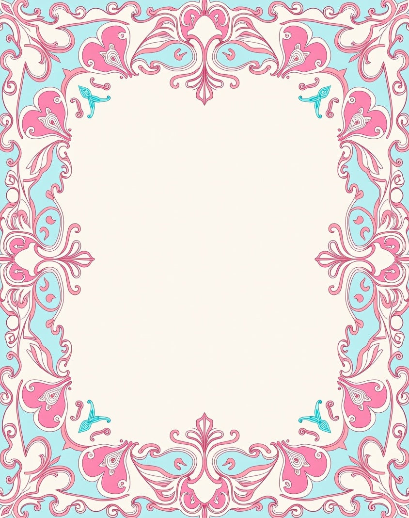 Pale Pink Floral Border Lace Rug