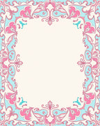 Pale Pink Floral Border Lace Rug