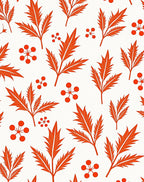 Orange Leaf and Berry Collage Rug