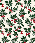 Festive Red Berry Holly Sprigs Rug