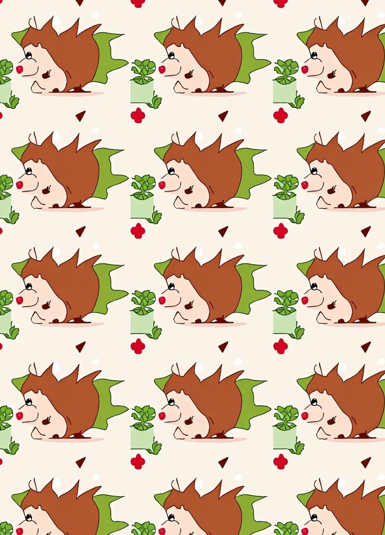 Whimsical Hedgehog Garden Repeat Rug