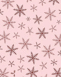 Burgundy Snowflake Scatter on Pink Rug