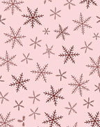 Burgundy Snowflake Scatter on Pink Rug