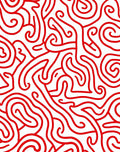 Crimson Swirl Labyrinth Ribbon Rug