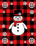 Red Buffalo Plaid Snowman Snowflake Rug