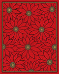 Bold Red Floral Sunburst Rug