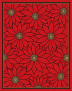 Bold Red Floral Sunburst Rug