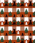 Festive Cats Christmas Trees Wreaths Buffalo Rug