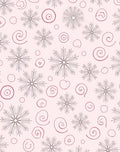 Pink Snowflake Swirl Medallion Rug