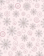 Pink Snowflake Swirl Medallion Rug