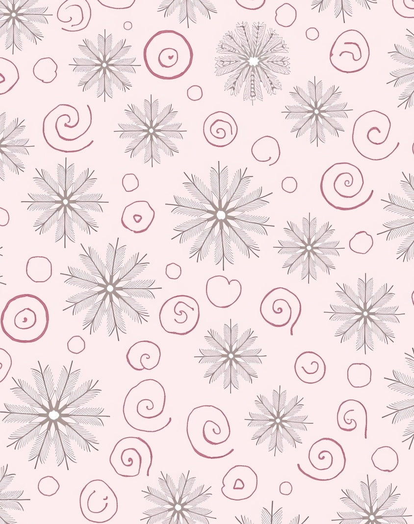 Pink Snowflake Swirl Medallion Rug