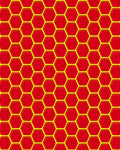 Bold Red Yellow Hexagon Grid Rug