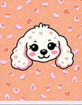 Cute White Puppy Hearts Scattered Rug