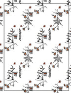Whimsical Floral Botanical Medallion Scarlet Rug