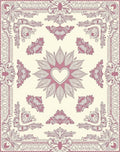 Pink Cream Heart Mandala Ornament Rug