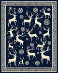 Midnight Navy Reindeer Snowflake Wonder Rug