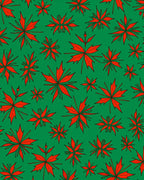 Vibrant Red Leafy Branches Rug