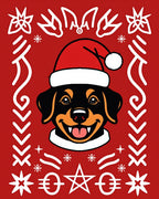 Festive Red Christmas Dog Artwork Rug