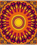 Vibrant Sunburst Mandala Rug