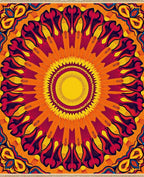 Vibrant Sunburst Mandala Rug