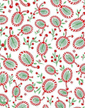 Whimsical Red Green Botanical Swirl Rug