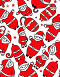 Playful Red Santa Claus Icons Rug