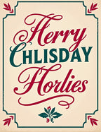 Crimson Cream Festive Holly Border Rug