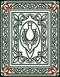 Crimson and Black Celtic Knot Urn Rug
