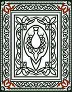 Crimson and Black Celtic Knot Urn Rug