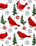 Red Cardinal Winter Woodland Snowflakes Rug