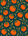 Orange Pumpkin Wheat Field Pattern Rug