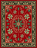 Ornate Red Floral Medallion Tapestry Rug