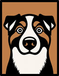 Bold Black Brown Dog Face Rug