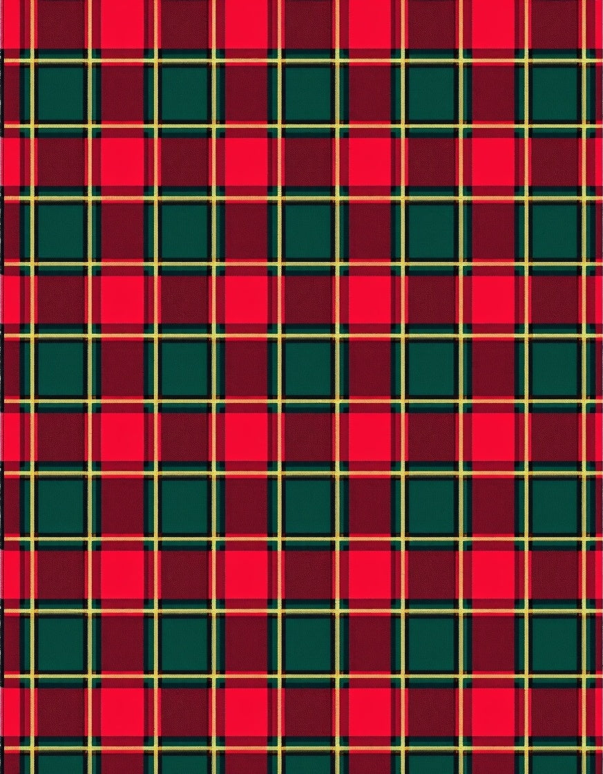 Classic Red Green Tartan Plaid Rug