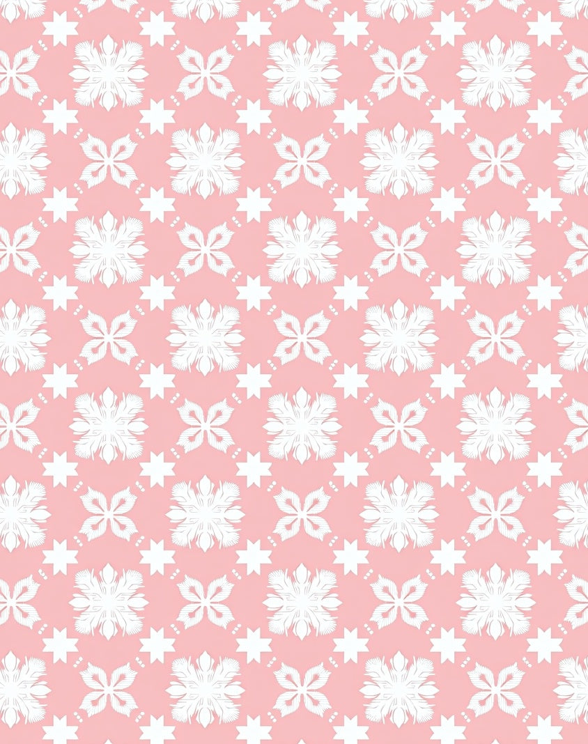 Blush Pink Floral Star Medallion Rug