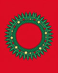Green Leafy Garland With Yellow Stars Rug