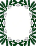 Green Fir Branch Whimsical Border Rug