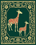 Emerald Red Giraffe Savannah Frame Rug