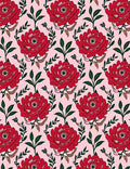 Crimson Red Garden Flower Repeat Rug
