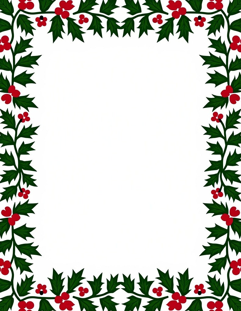 Festive Green Holly Berry Vine Rug
