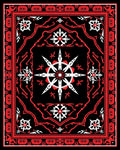 Cardinal Red Geometric Starburst Rug