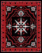 Cardinal Red Geometric Starburst Rug