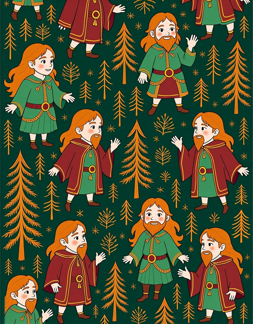 Charming Forest Friends and Trees Rug