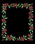 Crimson Berry Branch Border Rug