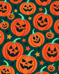 Orange Jack O Lantern Halloween Stars Rug
